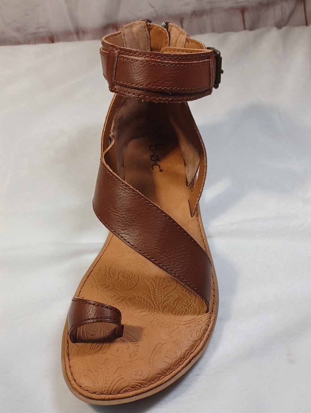 b.o.c brown gladiator toe loop comfort sandals ankle strap boho festival women 6 - Picture 4 of 13